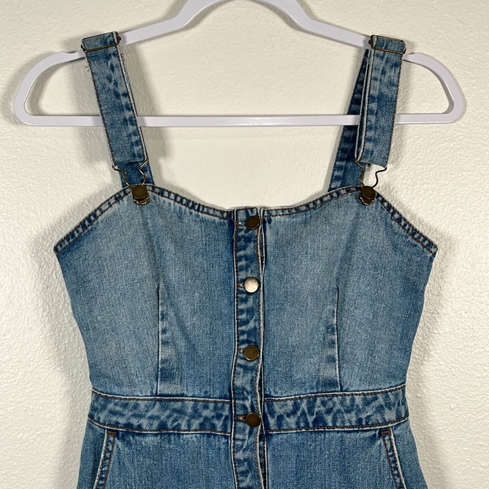 Denim Button-Front Dress - Picture 2 of 9